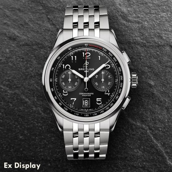 Ex-Display Breitling Mens Premier B01 Chronograph Black Dial Watch AB0145221B1A1