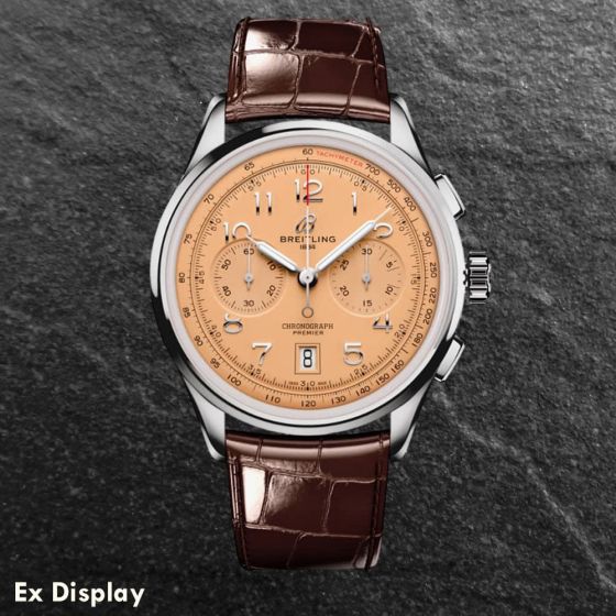 Ex-Display Breitling Mens Premier B01 Chronograph Watch Copper AB0145331K1P1