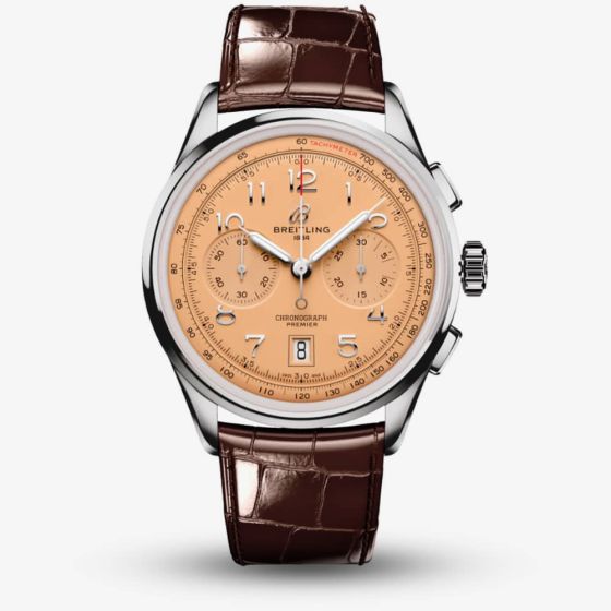 Breitling Mens Premier B01 Chronograph Watch Copper AB0145331K1P1