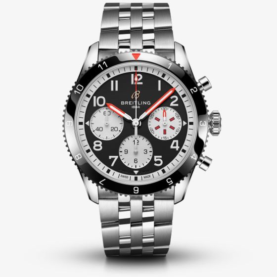 Breitling Mens Classic AVI Chronograph 42 Mosquito Stainless Steel Bracelet Watch Y233801A1B1A1