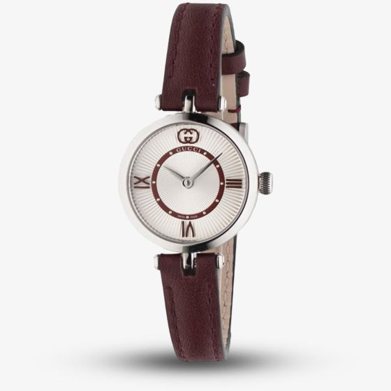 Gucci Ladies Model 2000 Red Leather Strap Watch YA167504