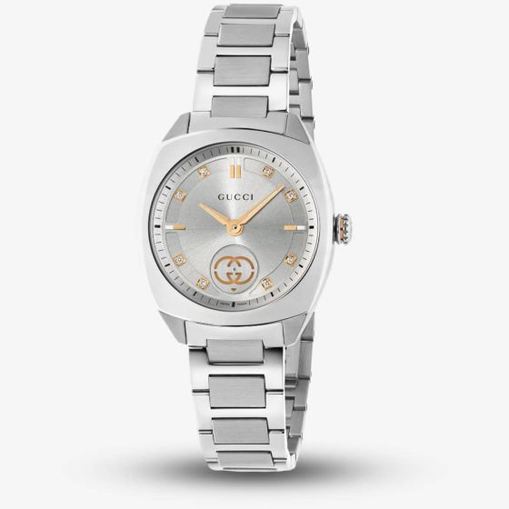 Gucci Interlocking Diamond & Silver Watch YA142510