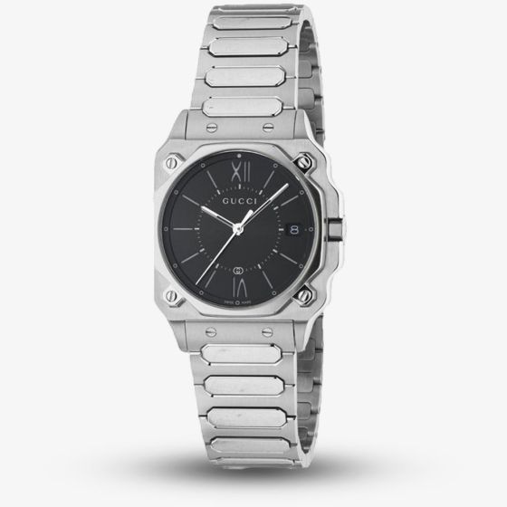 Gucci Ladies G-Flat 30mm Black Dial Watch YA166505