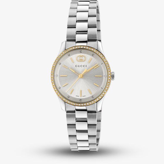 Gucci Ladies G-Timeless Gold Bezel Watch YA1265072