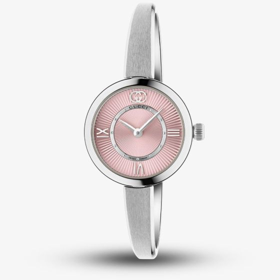 Gucci Ladies Model 2000 Pink Dial Size 16 Bangle Watch YA167514