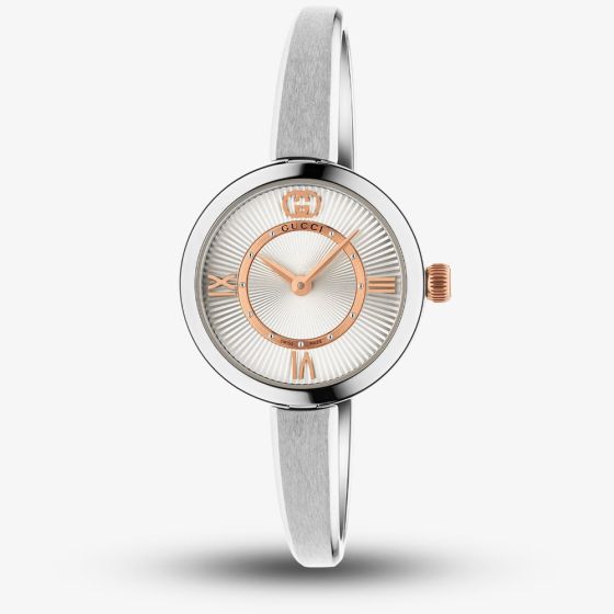 Gucci Ladies Model 2000 Silver Dial 15cm Bangle Watch YA167515