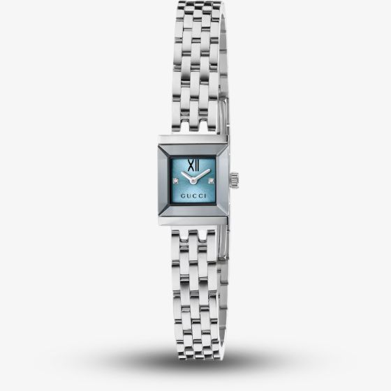 Gucci Ladies G-Frame Blue Square Dial Watch YA128540