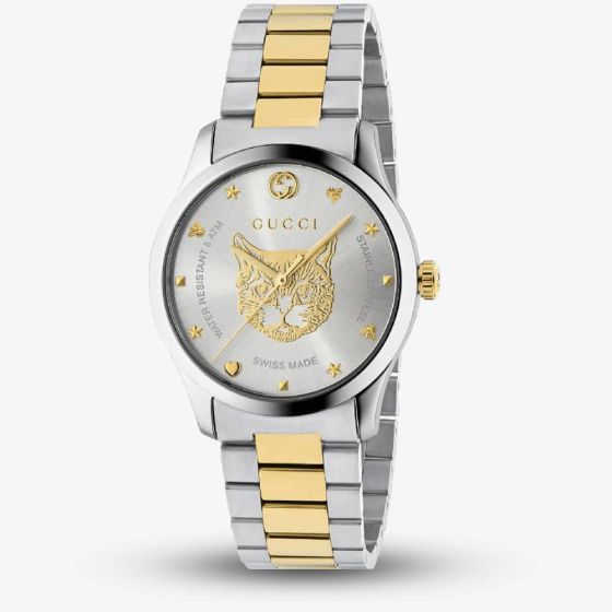 Gucci Unisex G-Timeless Two Colour Mystic Cat Motif Bracelet Watch YA1264074