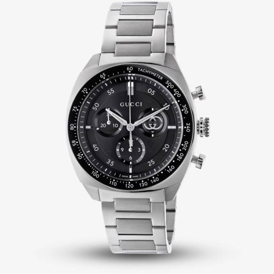 Gucci Interlocking Black Chronograph Watch YA142316