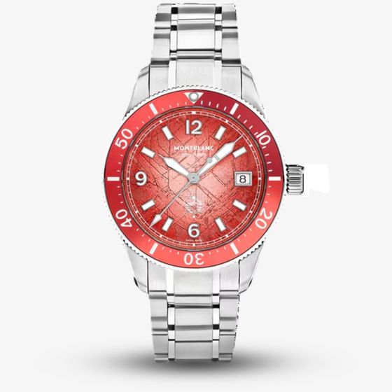 Montblanc Mens Limited Edition Iced Sea Zero Oxygen Red Dial Watch 135762