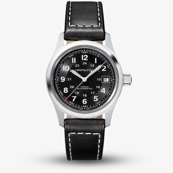 Hamilton Khaki Field Black Leather Automatic Watch H70455733