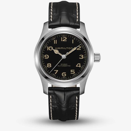 Hamilton Khaki Field Murph Black Leather Watch H70605731