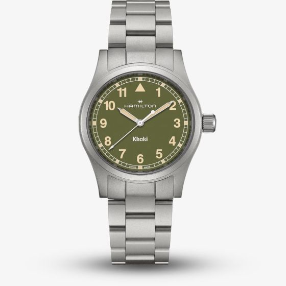 Hamilton Mens Khaki Field Quartz 38mm Green Dial Watch H69401160