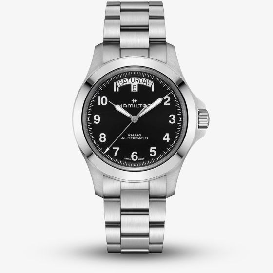 Hamilton Mens Khaki Field King Day-Date Black Dial Bracelet Watch H64475131