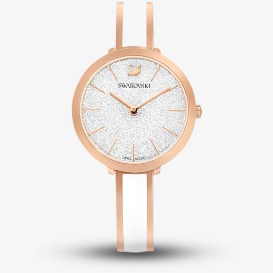Swarovski White Crystalline Delight Rose Gold Bracelet Watch 5580541