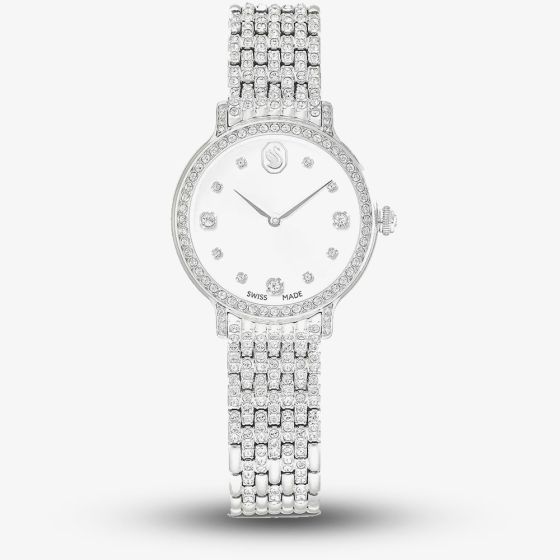 Swarovski Imber White Crystal Silver Tone Bracelet Watch 5741229