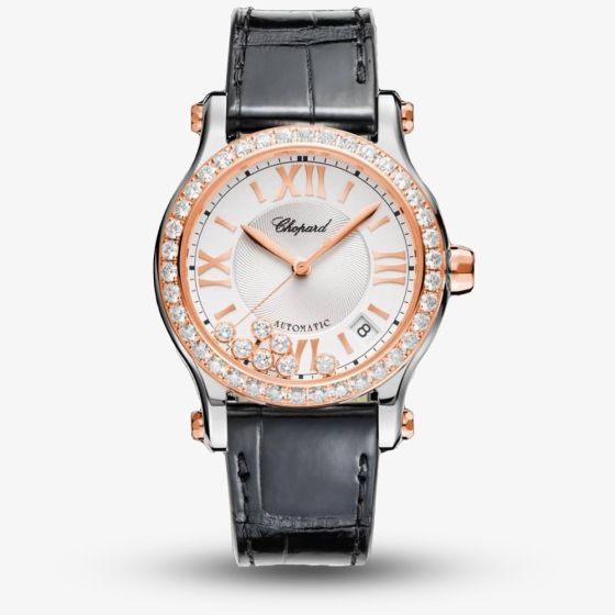 Chopard Happy Sport Rose-Gold Diamond Strap Watch 278559-6003
