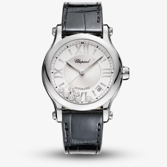 Chopard Happy Sport Silver Diamond Strap Watch 278559-3001
