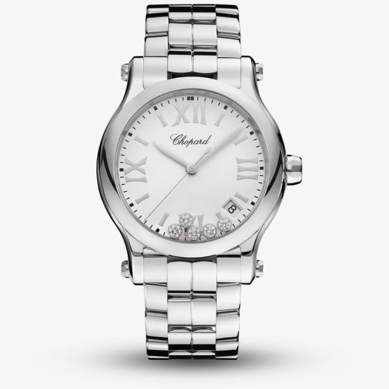 Chopard Happy Sport Silver Diamond Bracelet Watch 278582-3002