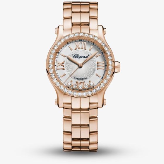 Chopard Happy Sport 18ct Rose-Gold Diamond Bracelet Watch 274893-5014