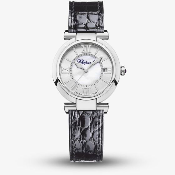 Chopard Imperiale Black Leather Mother of Pearl Watch 388563-3005