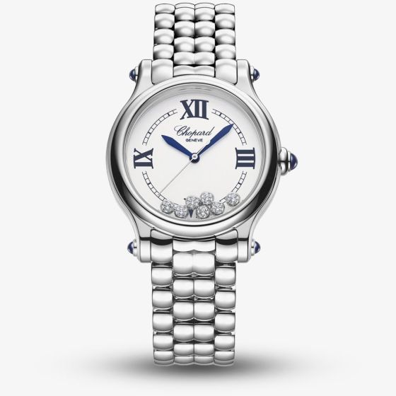 Chopard Happy Sport Geneve Silver Diamond Watch 278610-3001