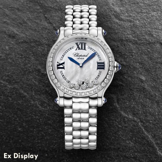 Ex-Display Chopard Happy Sport Geneve Mother of Pearl Diamond Watch 278610-3002