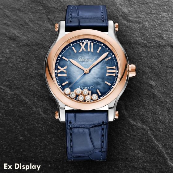 Ex-Display Chopard Ladies Happy Sport Blue Dial Watch 278578-6003