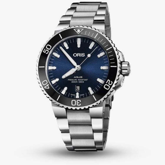 Oris Mens Aquis Date Blue Bracelet Watch 01 733 7730 4135-07 8 24 05PEB