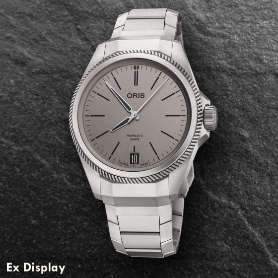 Ex-Display Oris Pro Pilot X Mens Titanium Grey Dial Watch 01 400 7778 7153-07 7 20 01TLC