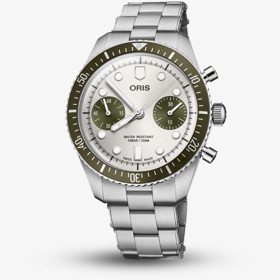 Oris Mens Divers Sixty-Five Grey Dial Automatic Chronograph Watch 01 771 7791 4051-07 8 20 18