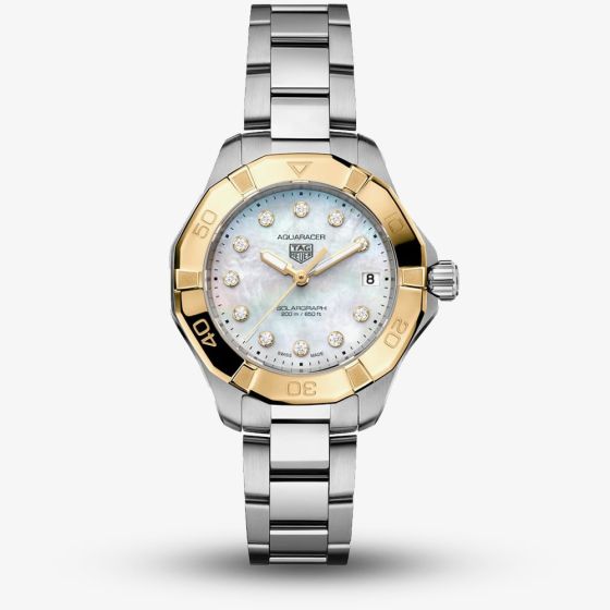 TAG Heuer Ladies Limited Edition Aquaracer Professional 200 Solargraph Two Tone Watch WBP1325.BA0005