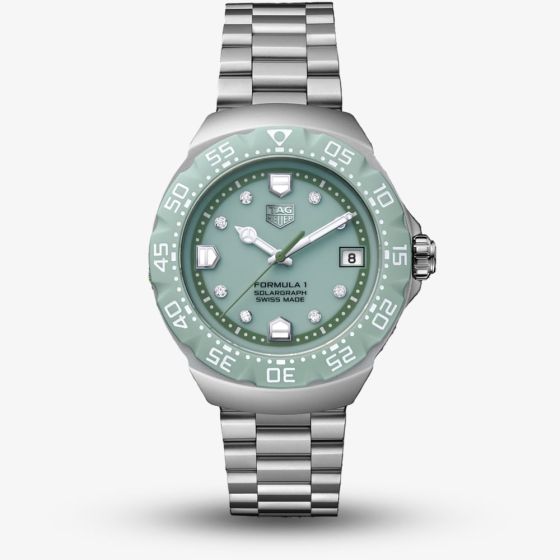 TAG Heuer Limited Edition Formula 1 Solargraph Green Dial Stainless Steel Bracelet Watch WBY111B.BA0042
