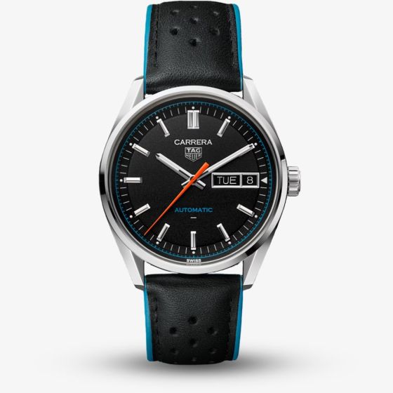 TAG Heuer Carrera Mens Day Date Black Leather Strap WDA2110.FC6614