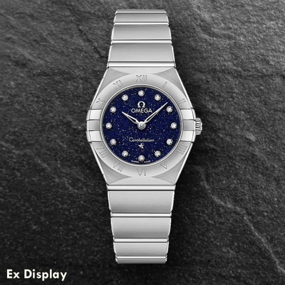 Ex-Display OMEGA Ladies Constellation Manhattan Blue Diamond Dial Bracelet Watch 131.10.25.60.53.001