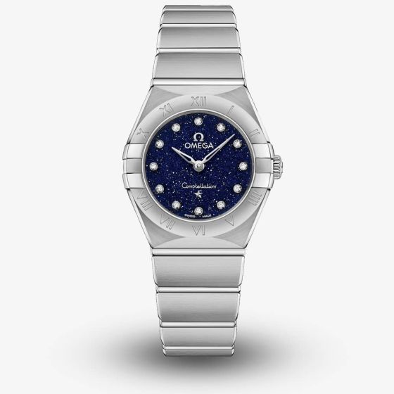 OMEGA Ladies Constellation Manhattan Blue Diamond Dial Bracelet Watch 131.10.25.60.53.001