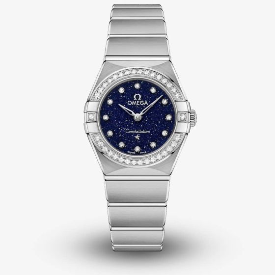 OMEGA Ladies Constellation Manhattan Blue Diamond Dial & Bezel Bracelet Watch 131.15.25.60.53.001