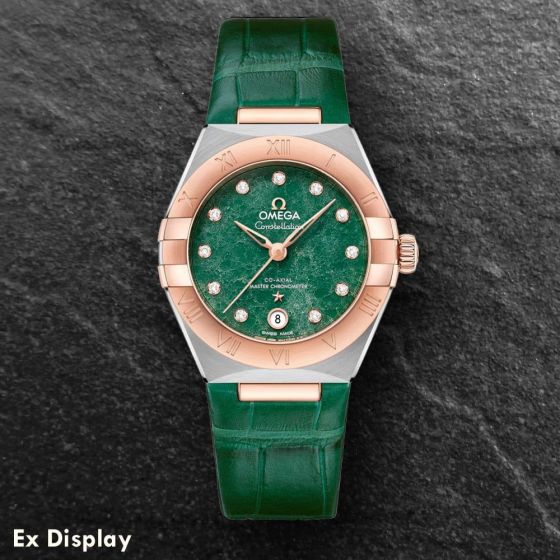 Ex-Display OMEGA Ladies Constellation Diamond Set Aventurine Green Watch 131.23.29.20.99.001