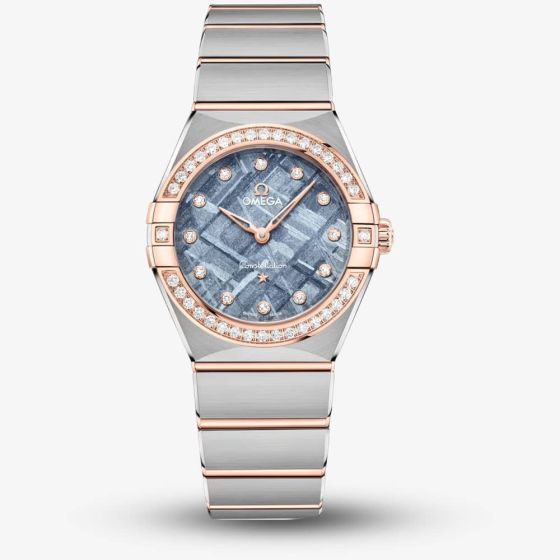 OMEGA Constellation Rose Gold Two Tone Blue Dial Diamond Watch 131.25.28.60.99.001