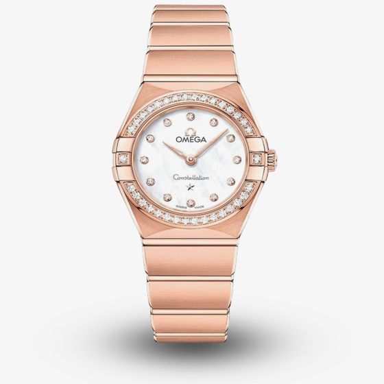 OMEGA Ladies Constellation 18ct Rose Gold Mother Of Pearl Dial Watch 131.55.25.60.55.001