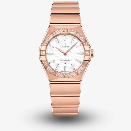 OMEGA Ladies Constellation Quartz Rose Gold Stone Set Watch 131.55.28.60.55.003