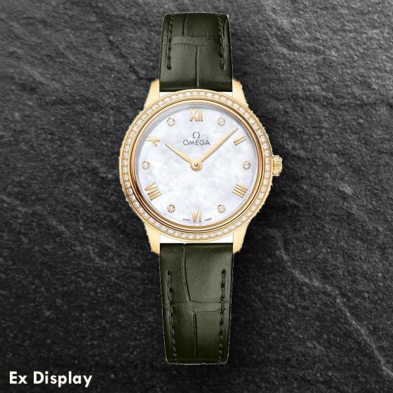 Ex-Display OMEGA Ladies De Ville Prestige 18ct Yellow Gold Diamond Watch 434.58.28.60.55.002