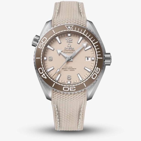 OMEGA Seamaster Planet Ocean Cream Rubber Strap Watch 215.32.44.21.09.001