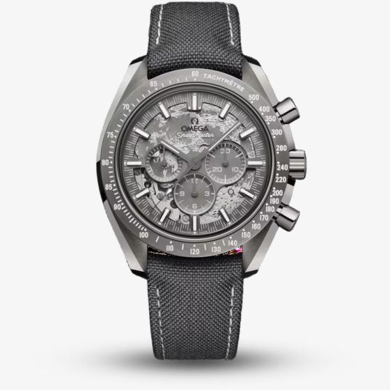 OMEGA Mens Speedmaster Dark Side Of The Moon Grey Chronograph Fabric Strap Watch 310.92.44.50.06.001