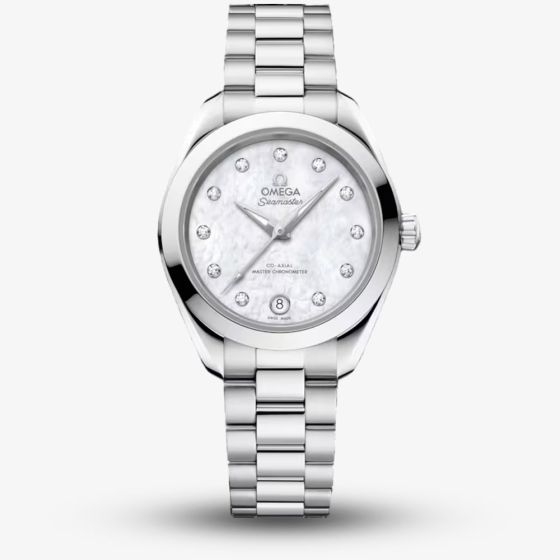 OMEGA Ladies Seamaster Aqua Terra 150m White Mother Of Pearl Dial Watch 220.10.30.20.55.001