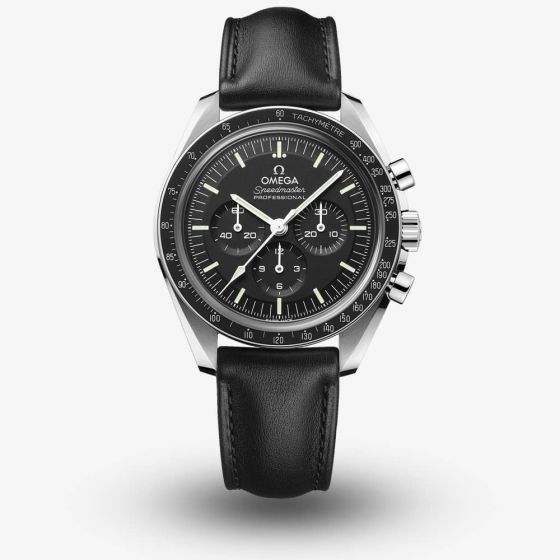 OMEGA Mens Speedmaster Moonwatch Professional Co-Axial Master Chronometer Black Leather Strap Watch 310.32.42.50.01.002