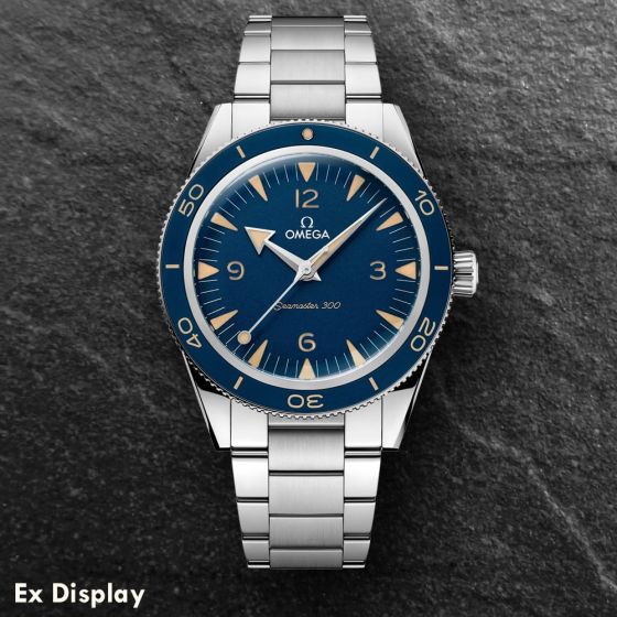 Ex-Display OMEGA Mens Seamaster 300 Blue Bracelet Watch 234.30.41.21.03.001