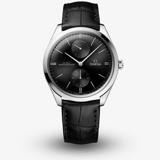 OMEGA Mens De Ville Tresor Black Leather Strap Watch 435.13.40.22.01.001