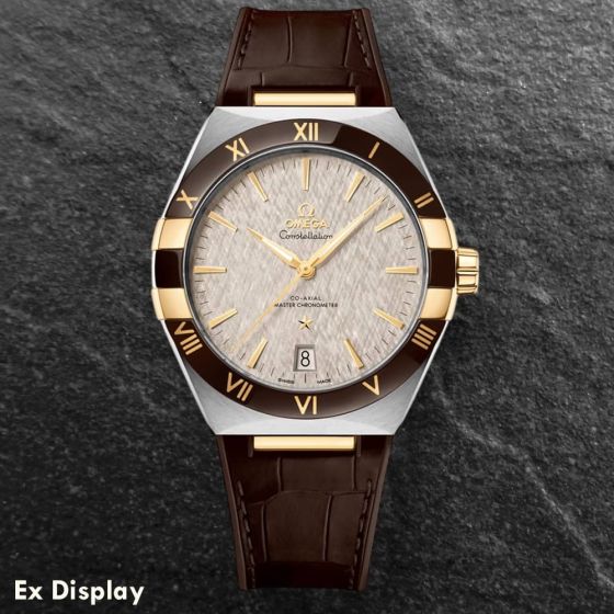 Ex-Display OMEGA Mens Constellation 18ct Yellow Gold Grey Watch 131.23.41.21.06.002