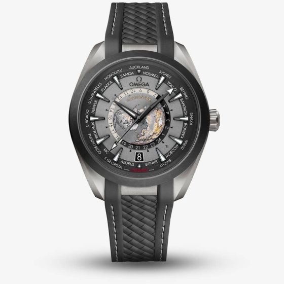 OMEGA Mens Aqua Terra GMT Worldtimer Black Watch 220.92.43.22.99.001